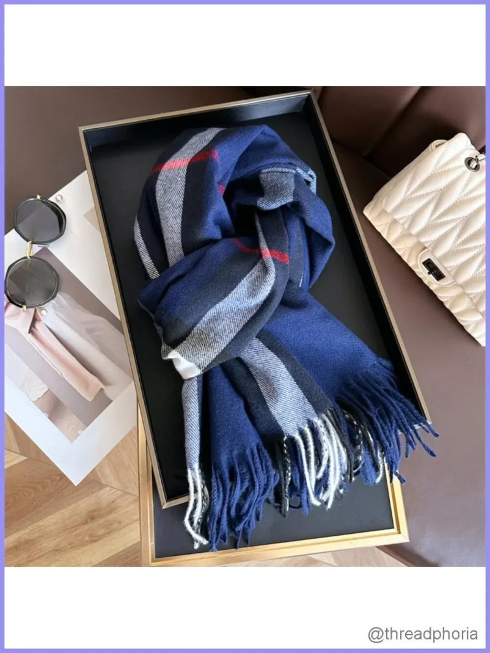 Cashmere Feel Polyester Plaid Pashmina Scarf Shawl Wrap Winter